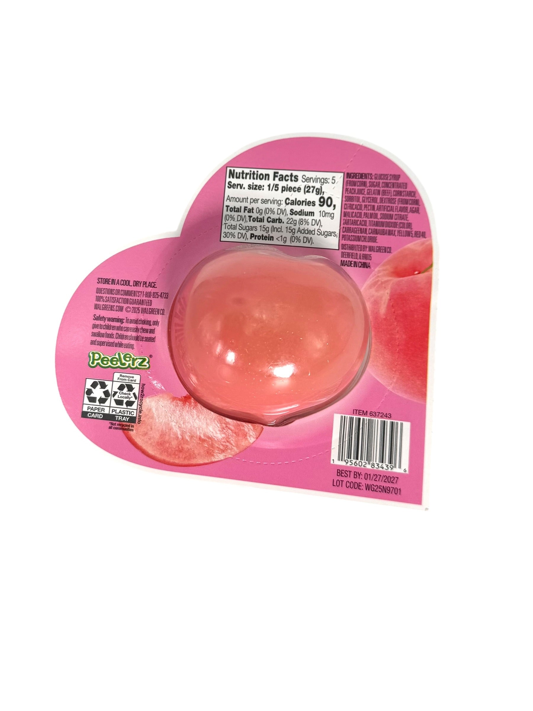 Giant Gummy Peach Peelable Candy, 4.76 oz.