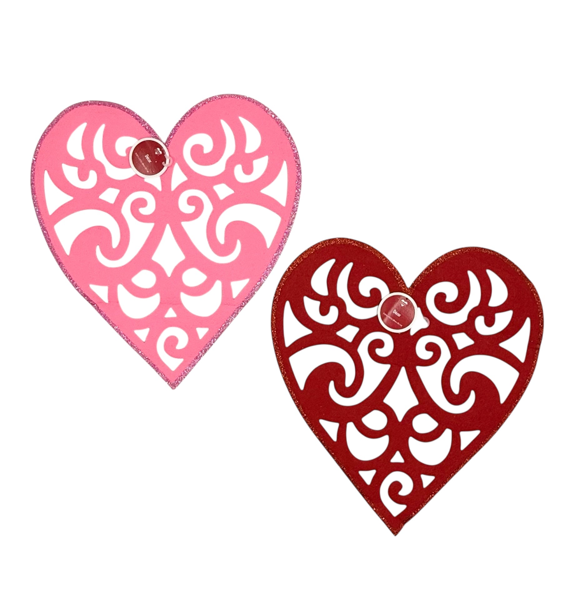 Red & Pink Felt Hearts - Case of 24