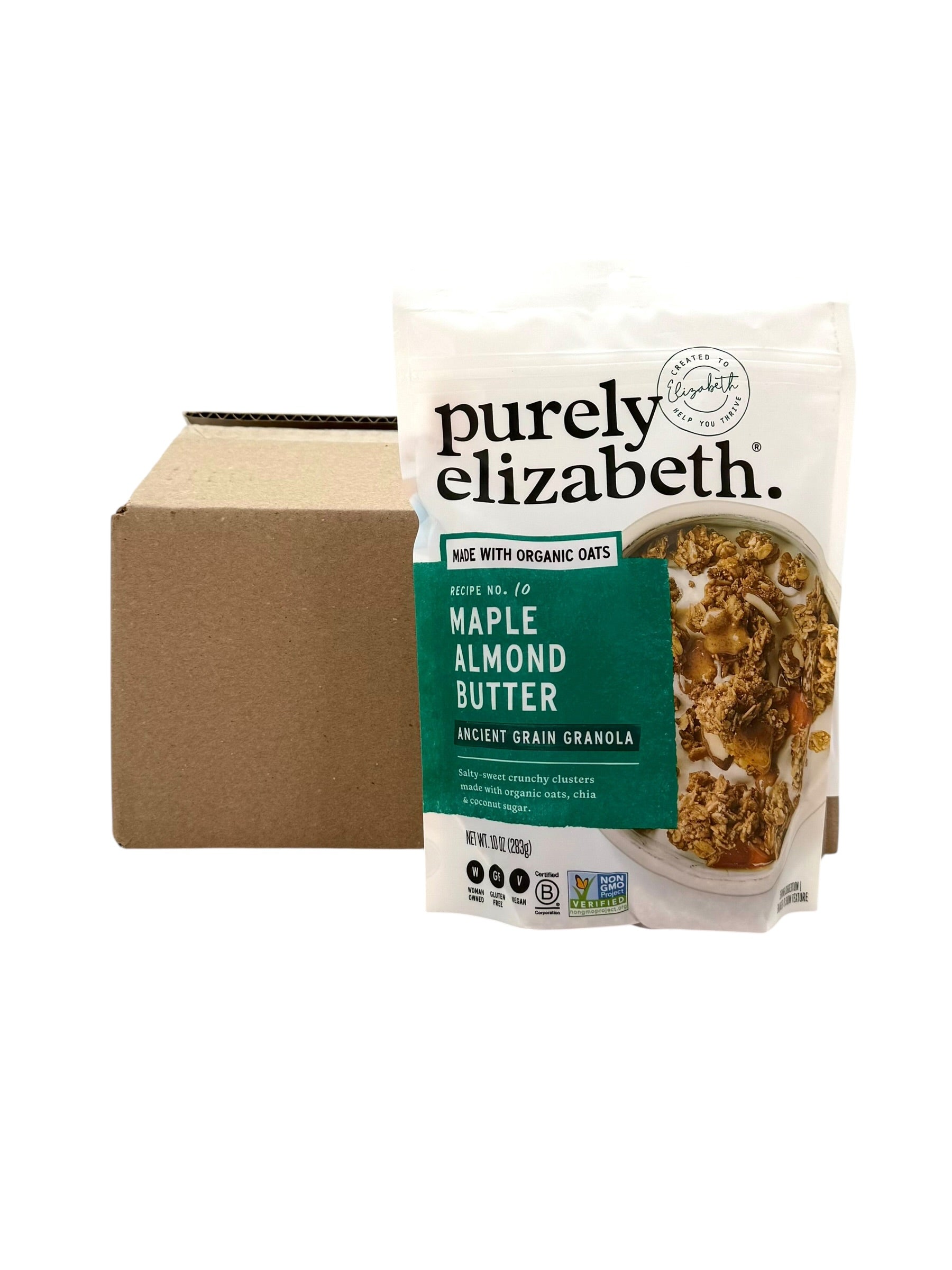 Maple Almond Butter Ancient Grain Granola, Purely Elizabeth - 10 oz Bag, Case of 6 Bags