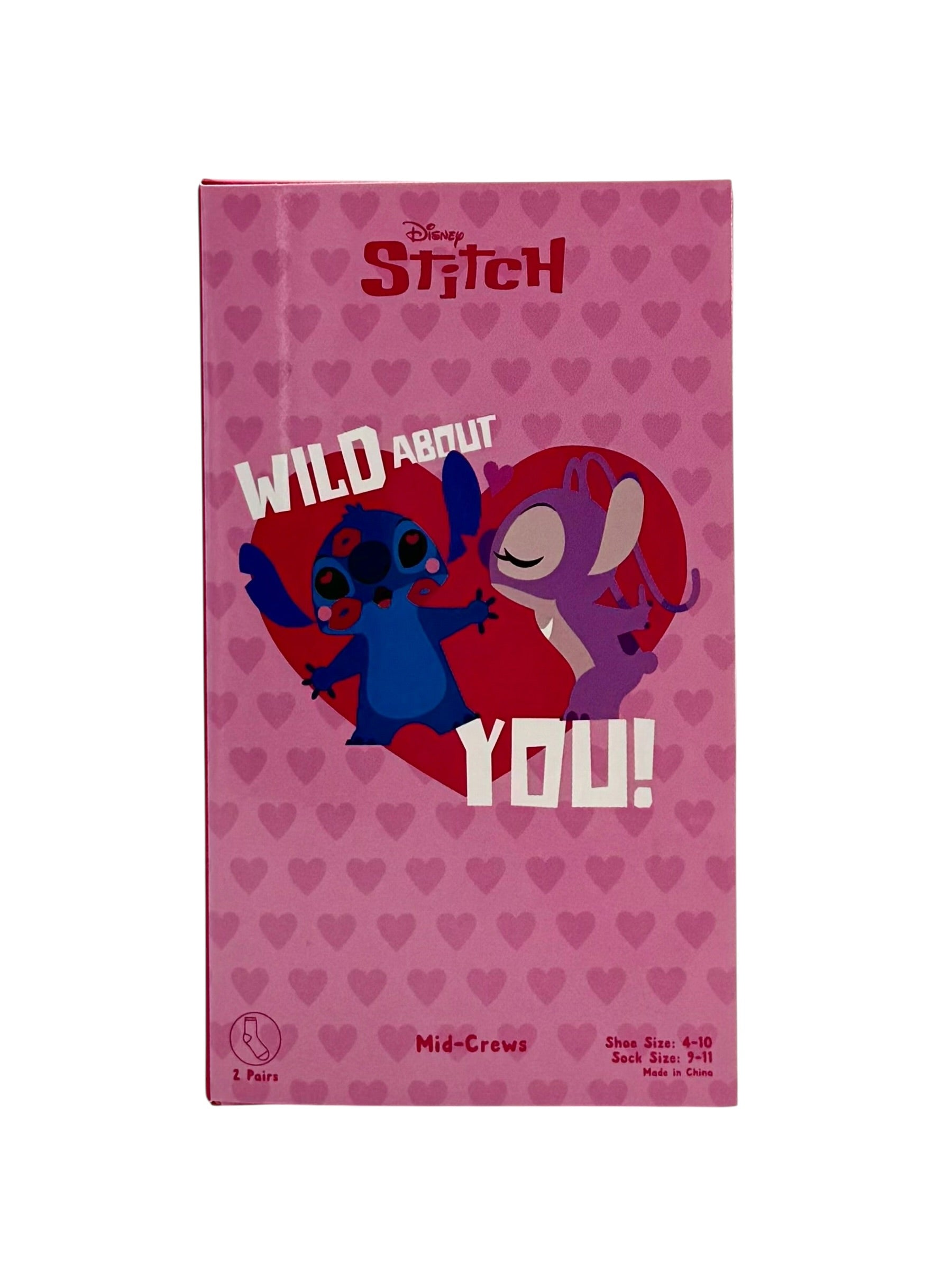 Disney Stitch Valentine's Socks, 2 Pair Gift Set