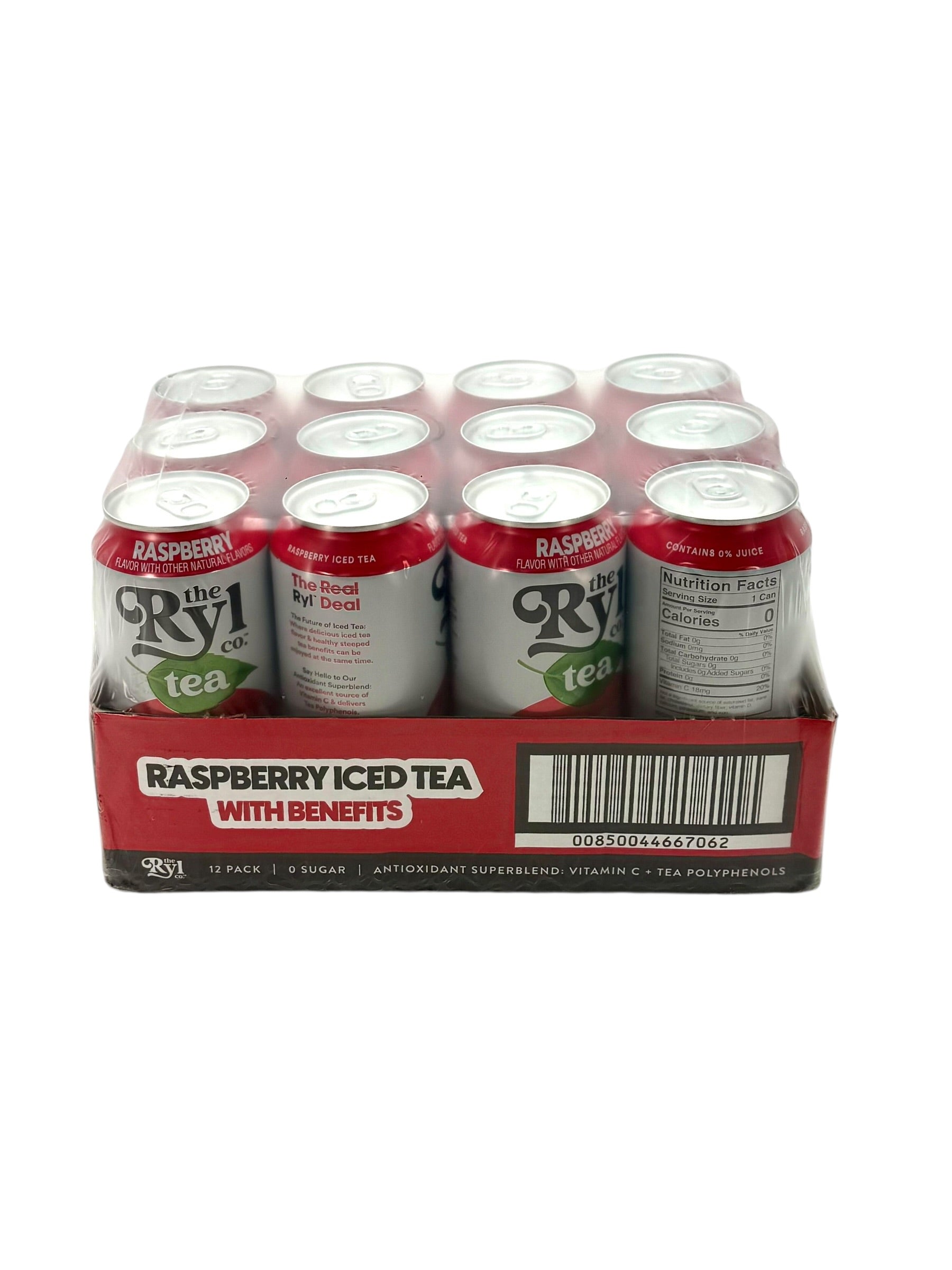 Ryl Raspberry Iced Tea, 16 oz. Can, Case of 12 Cans