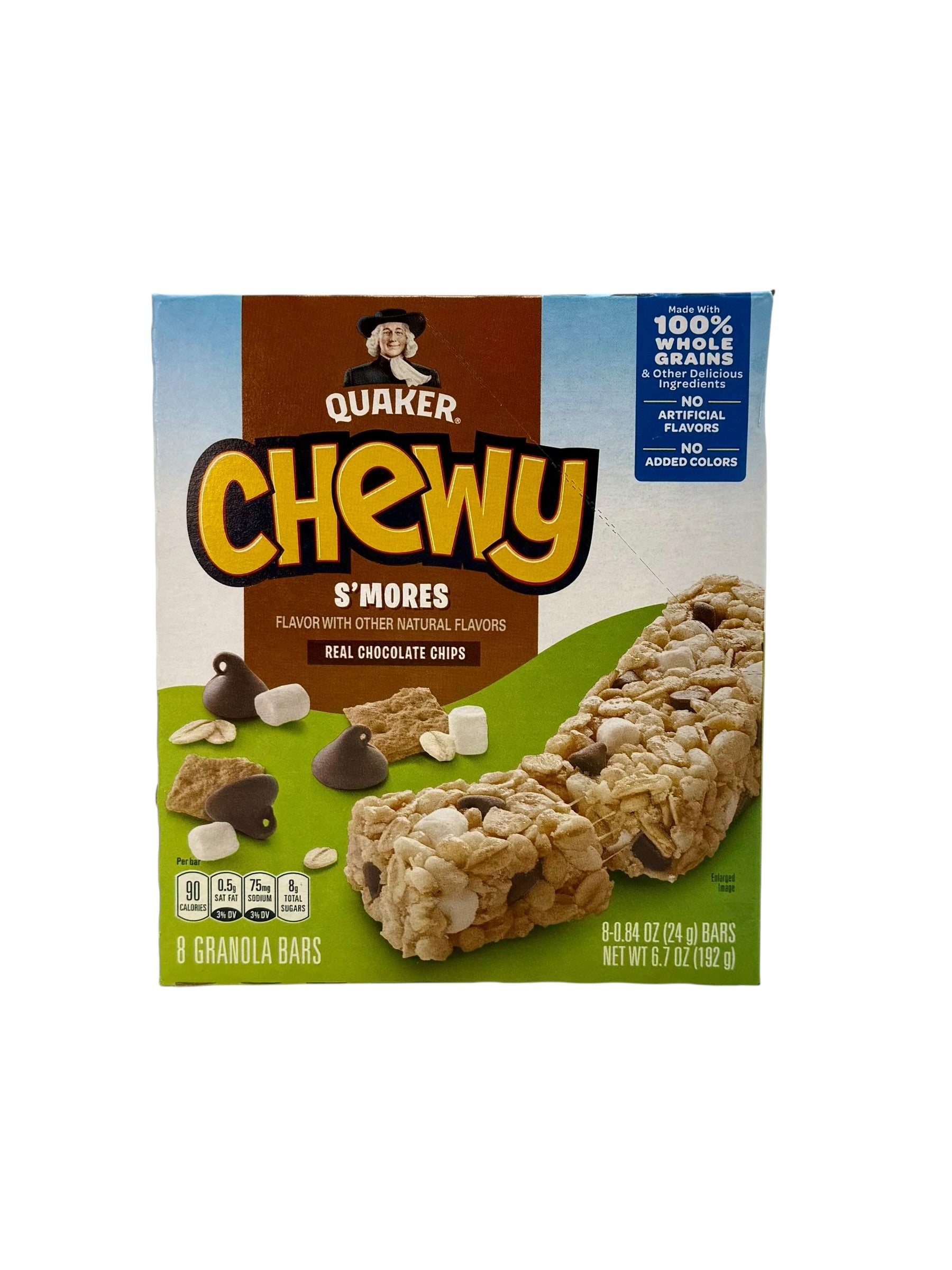 Quaker Chewy Granola Bars, S'mores - Pack of 8 Bars, Case of 12 Packs