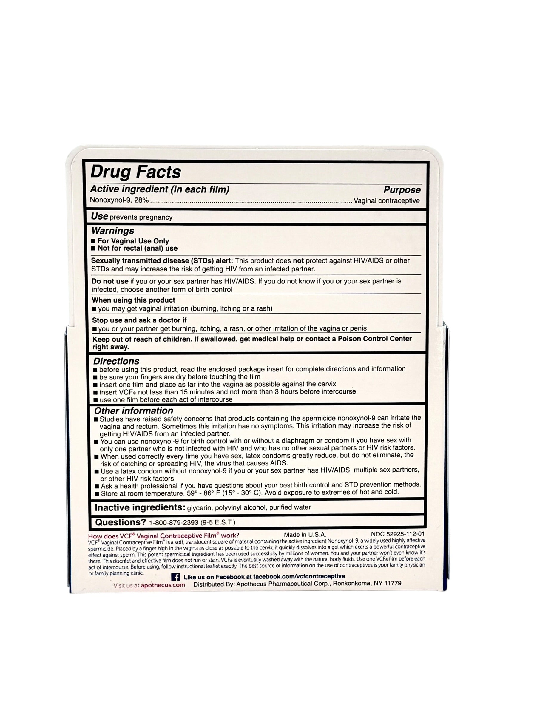 VCF Vaginal Contraceptive Film, Pack of 9 Films