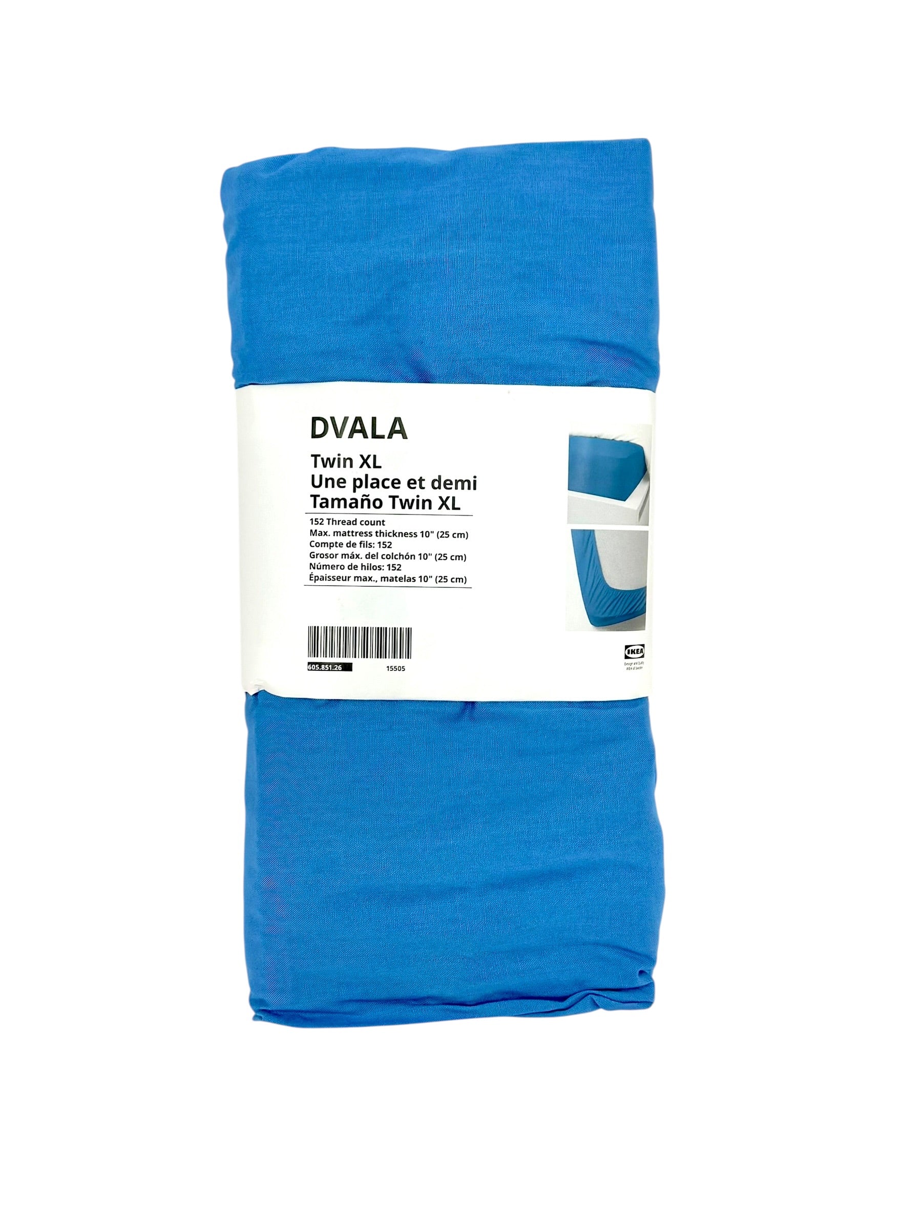 Fitted Sheet for Twin XL Bed, Blue, Case of 14 - IKEA Dvala