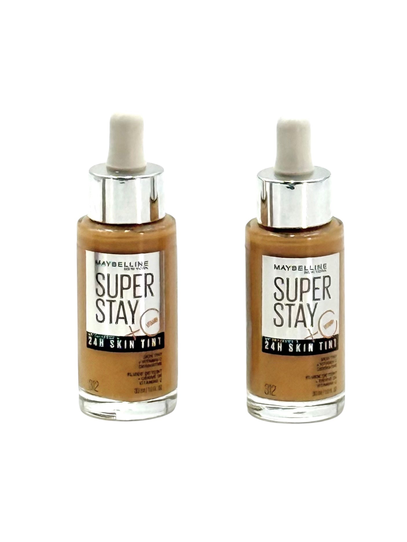 Maybelline Super Stay 24HR Skin Tint Foundation with Vitamin C, Pack of 2