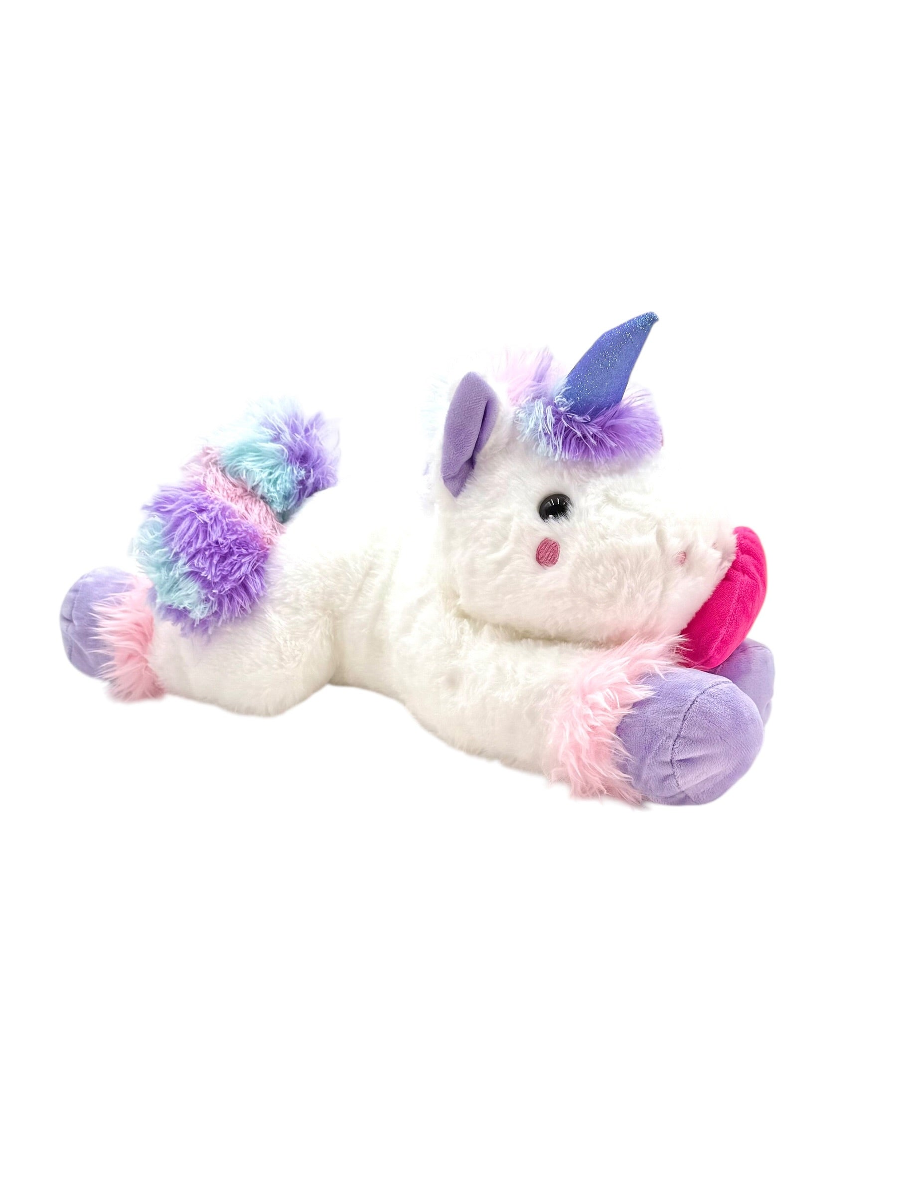 Plush 21 Inch Unicorn With Heart - Case of 6