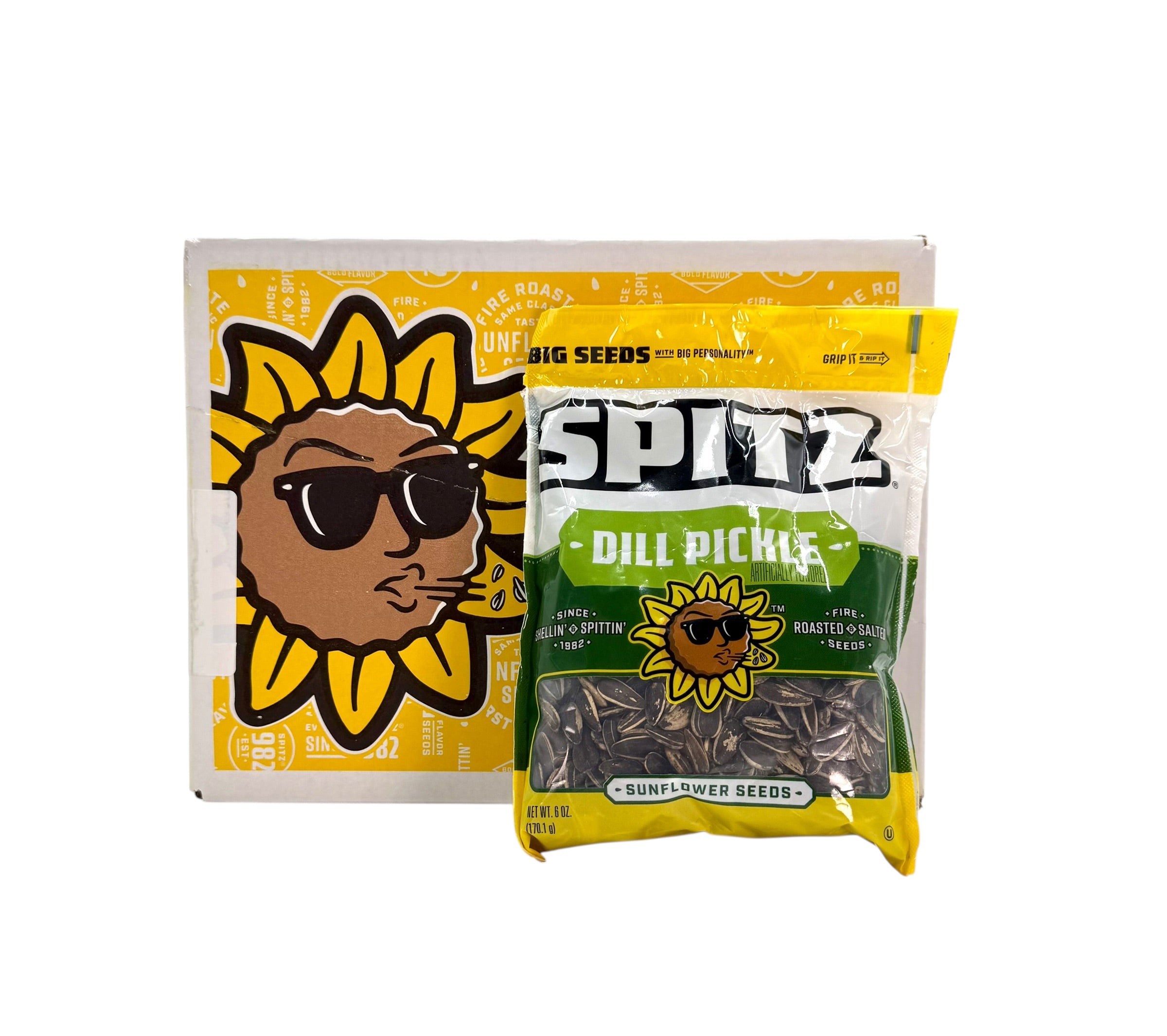 Spitz Sunflower Seeds, Dill Pickle Flavor - 6 oz. Bag, Case of 9 Bags