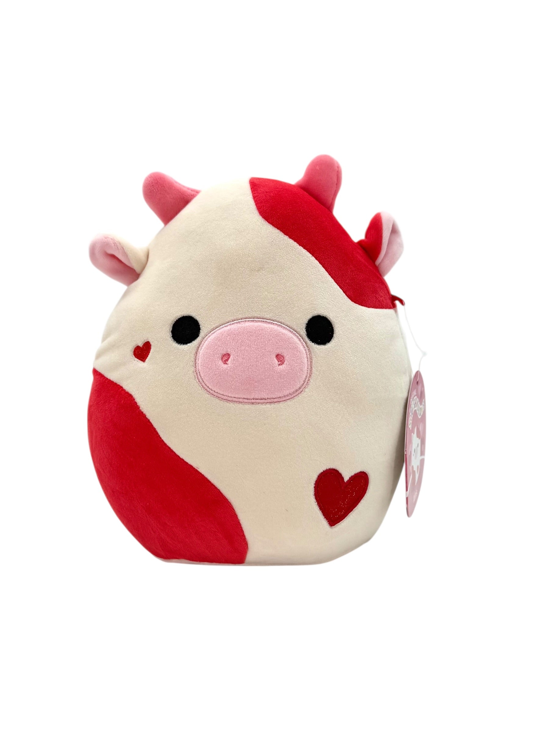 Plush 8 Inch Squishmallow Cow With Hearts - Case of 8