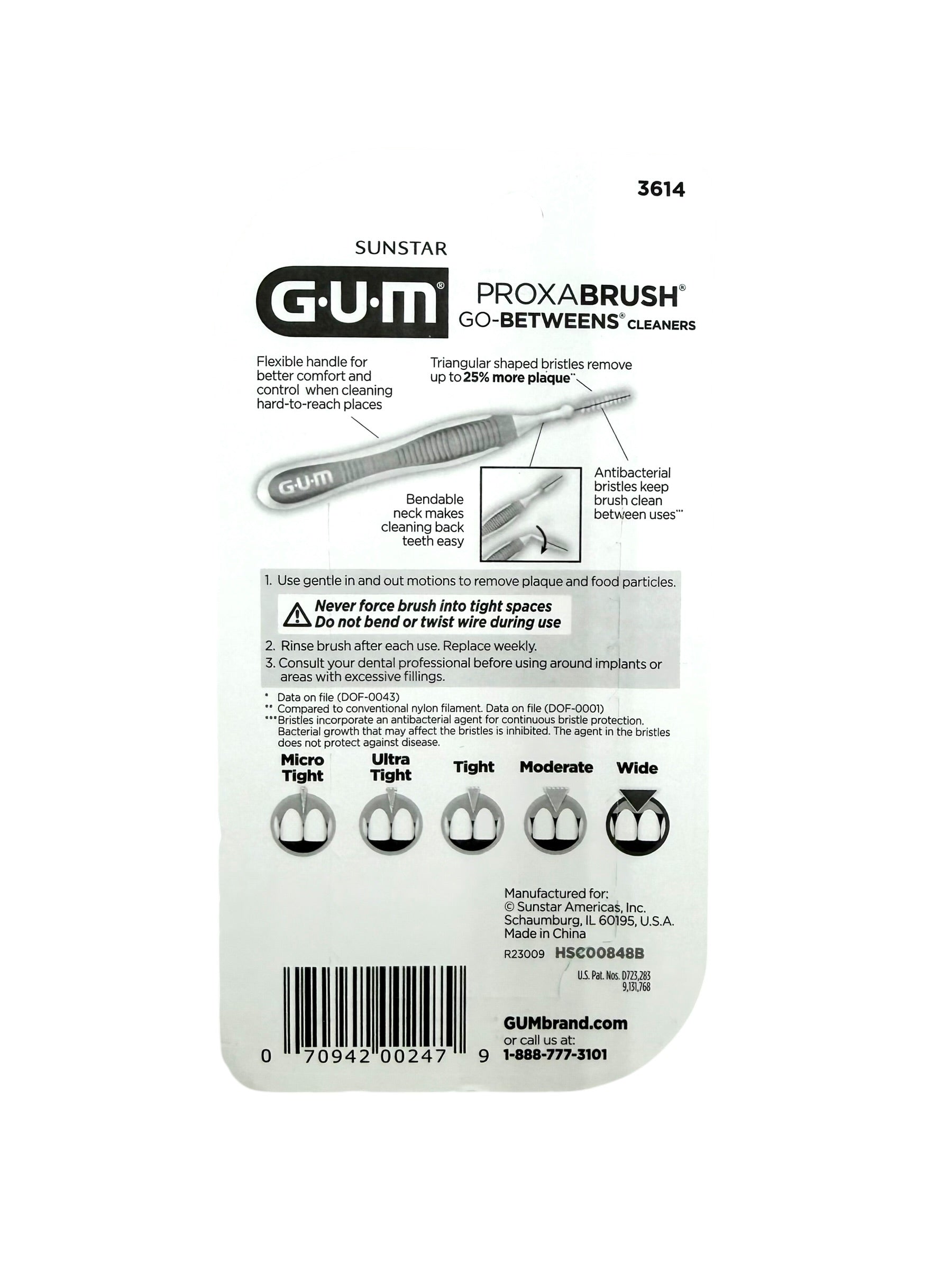 GUM Proxabrush Go-Betweens Interdental Cleaners - Bag of 6 Packs of 10 Cleaners