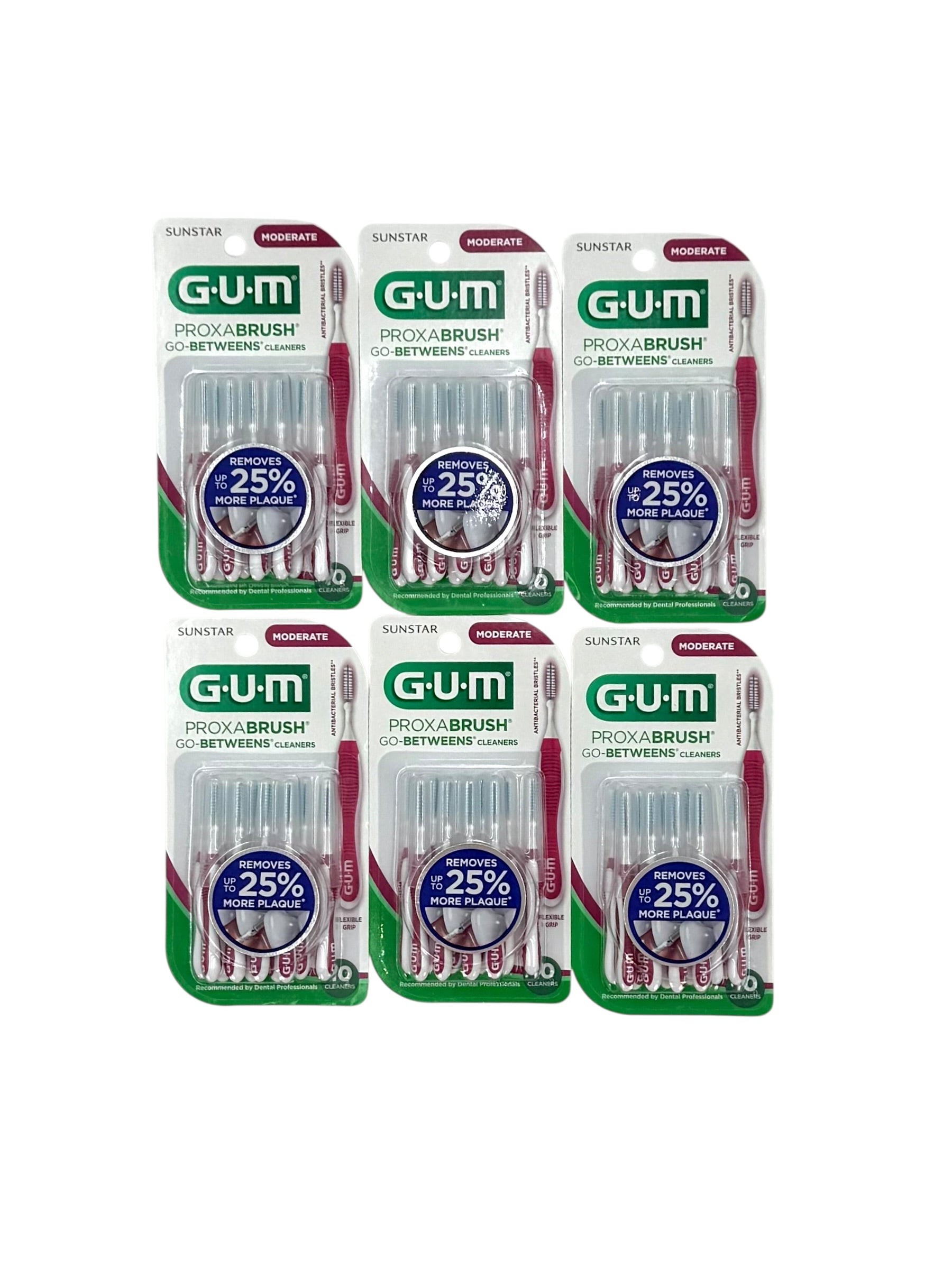 GUM Proxabrush Go-Betweens Interdental Cleaners - Bag of 6 Packs of 10 Cleaners