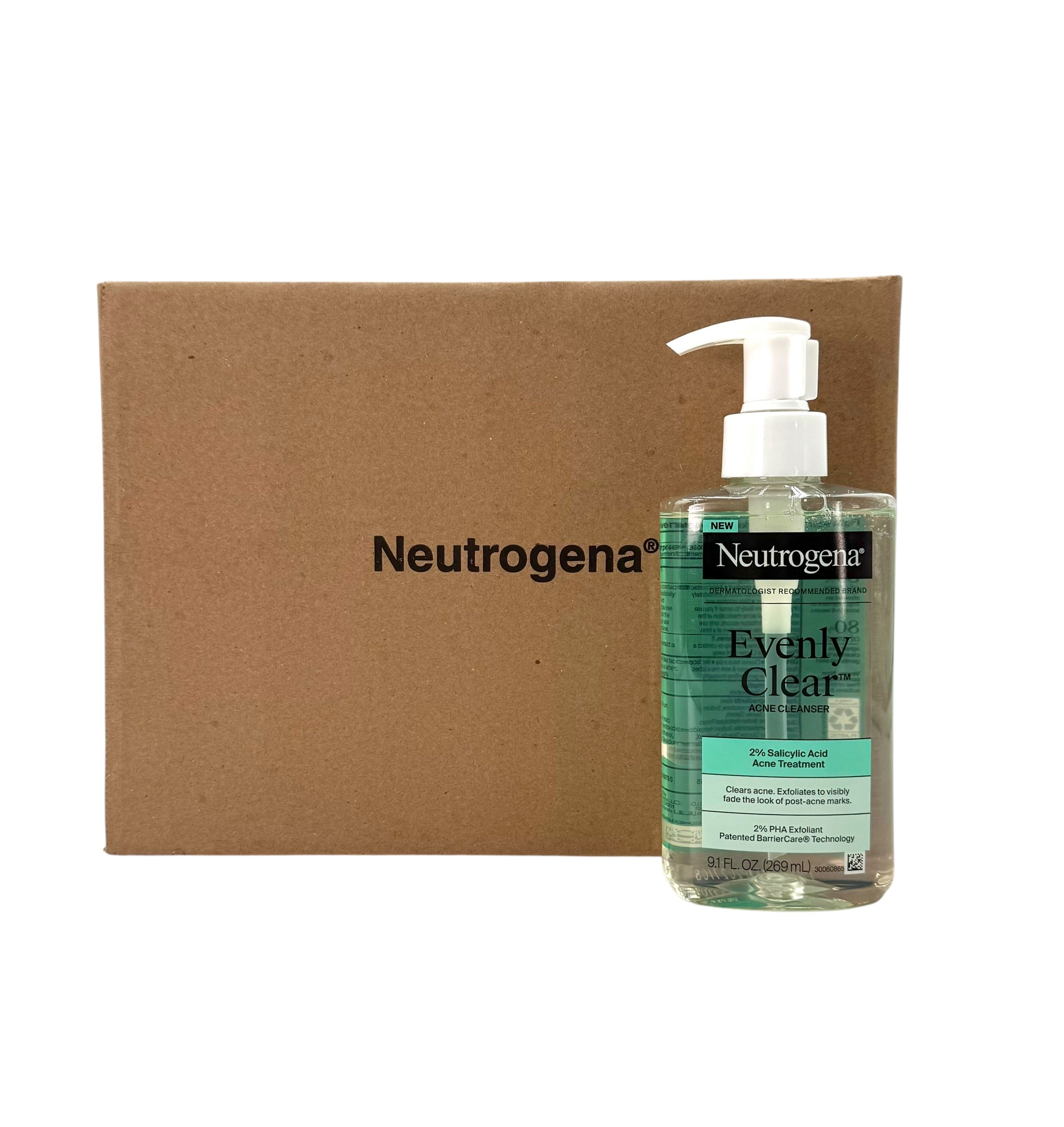 Neutrogena Evenly Clear Acne Cleanser - 9.1 oz. Pump Bottle, Case of 12