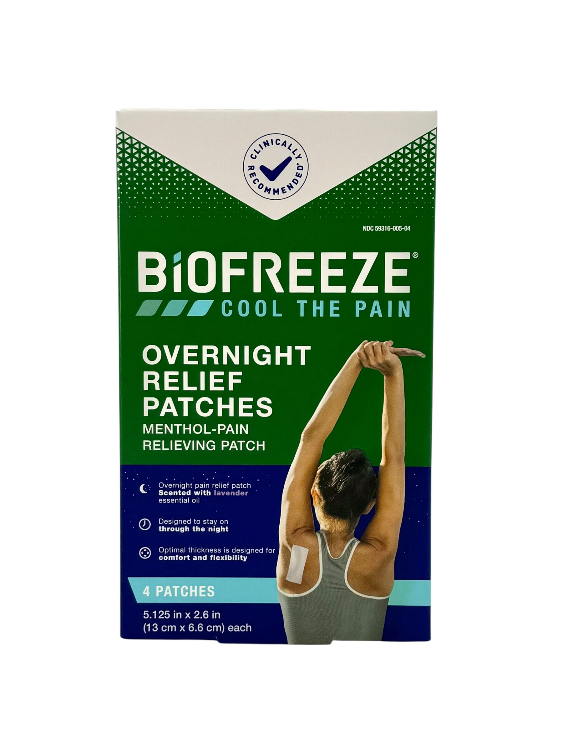 Biofreeze Overnight Pain Relief Patches, Pack of 4