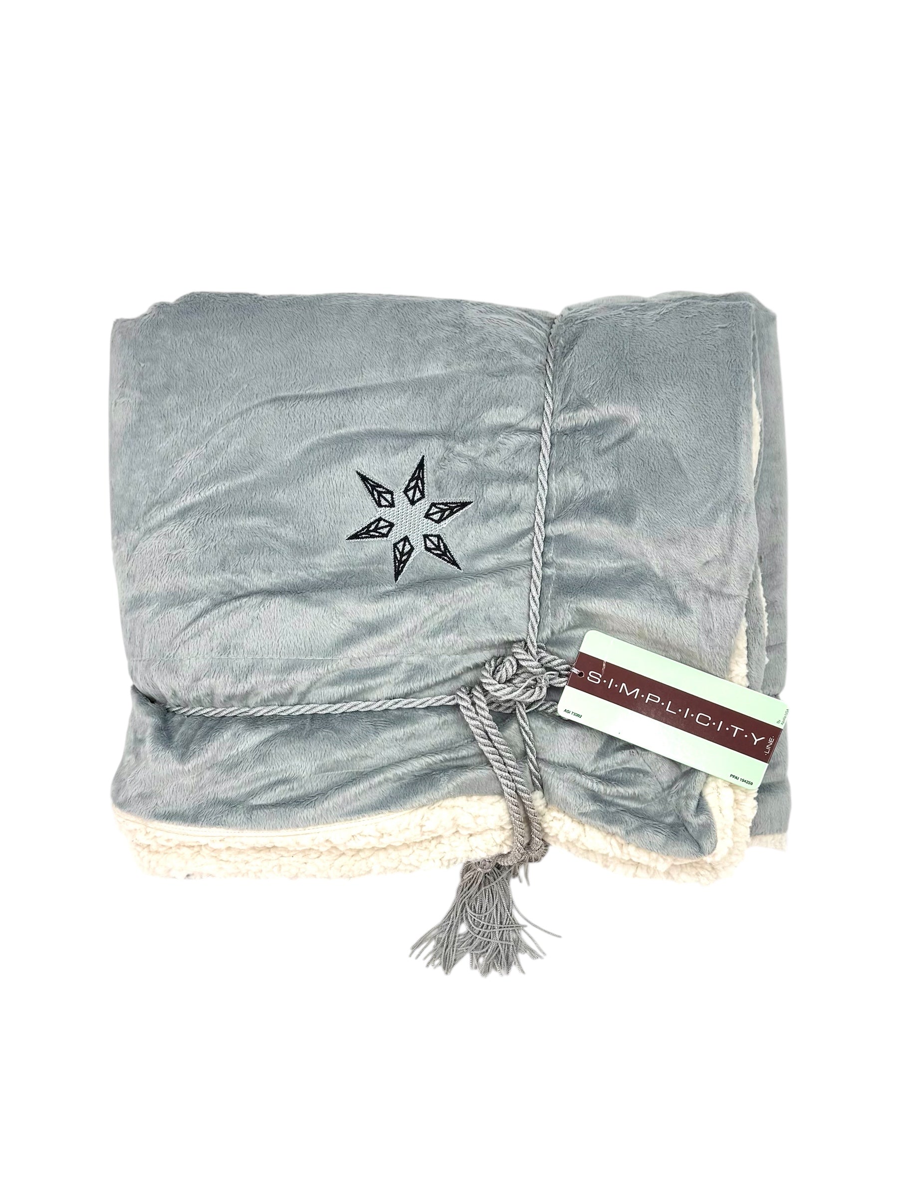 Lambswool Microsherpa Throw Blanket, Grey