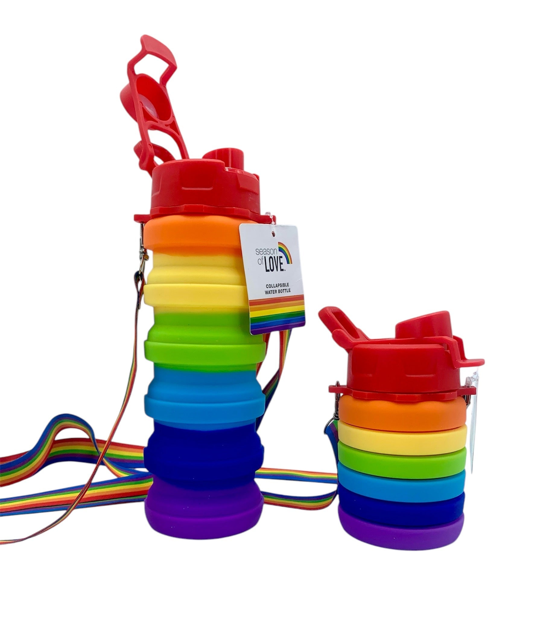 Collapsible Rainbow Pride Water Bottle