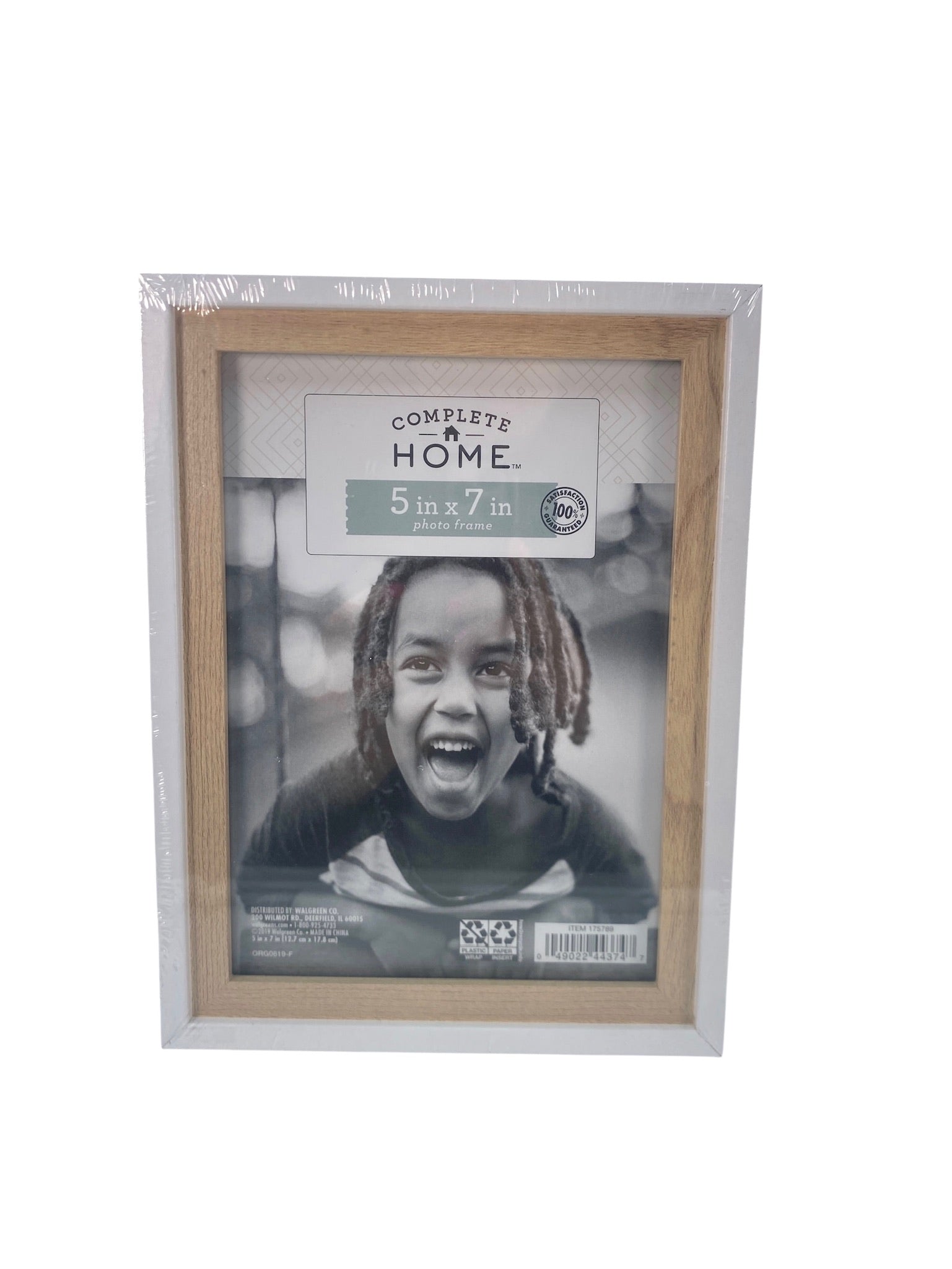 Picture Frame, 5x7 in, White & Natural Wood Color. Case of 12 frames.