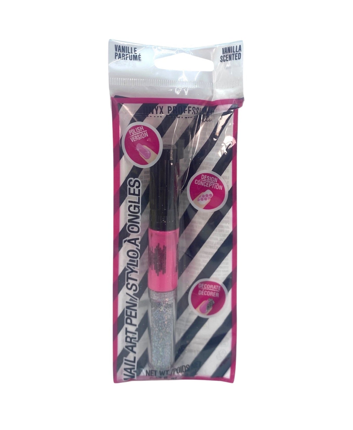 Onyx Nail Art Pen - Pink & Glitter. Case of 32 pens.