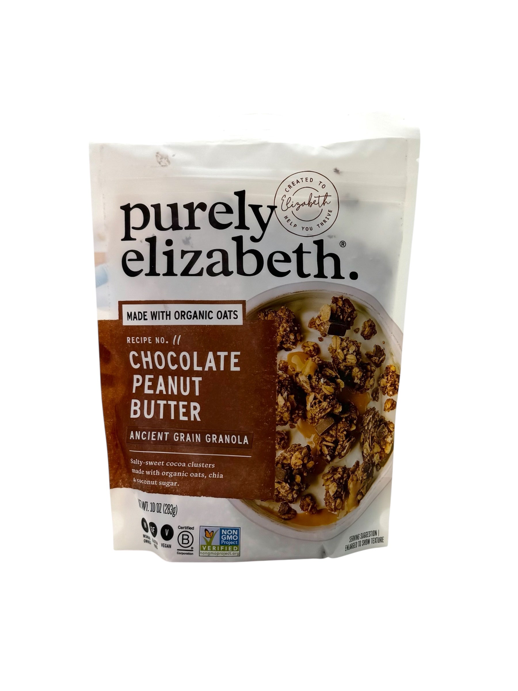 Chocolate Peanut Butter Granola, Purely Elizabeth - 10 oz. Bag, Case of 6 Bags
