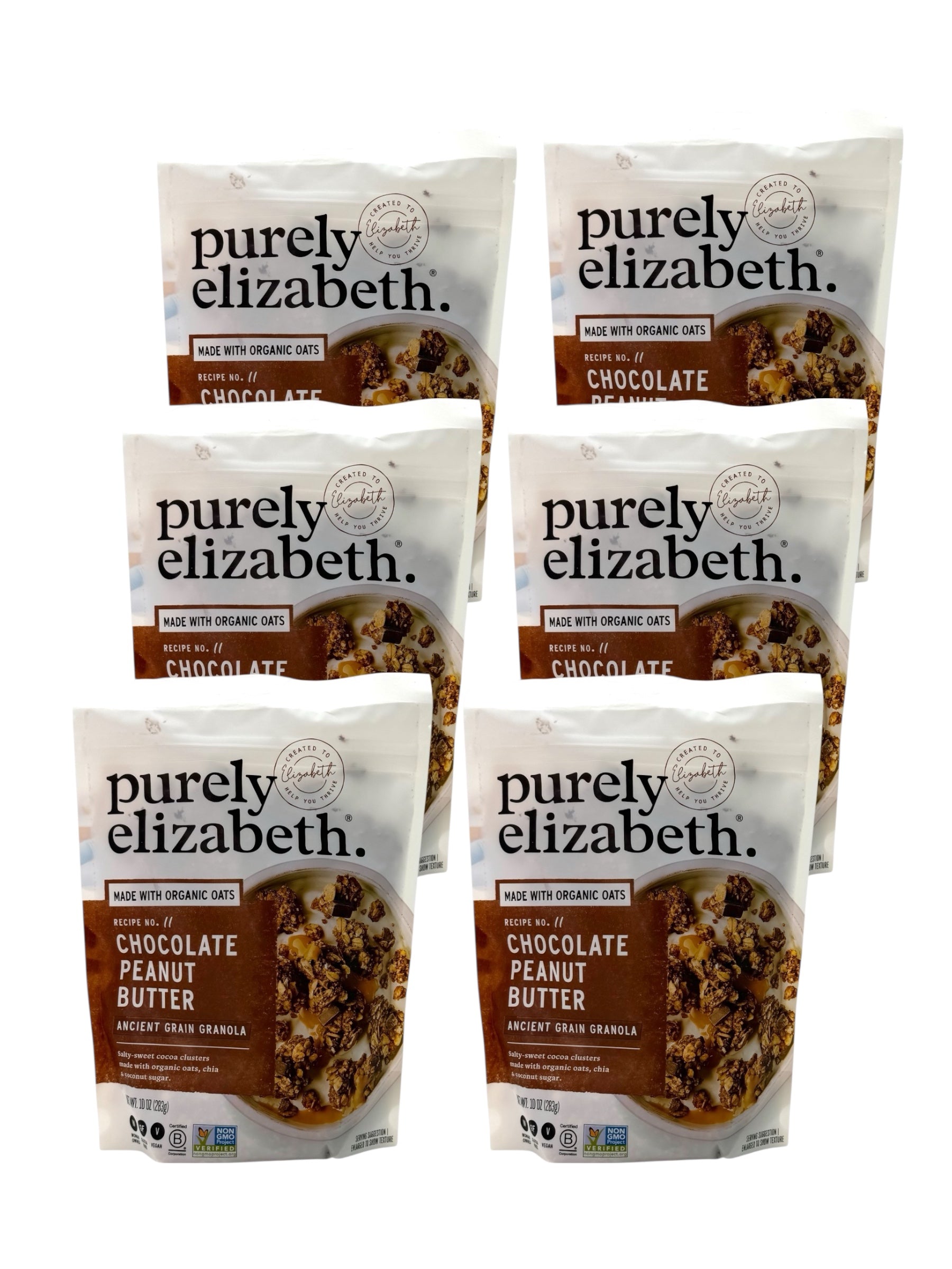 Chocolate Peanut Butter Granola, Purely Elizabeth - 10 oz. Bag, Case of 6 Bags