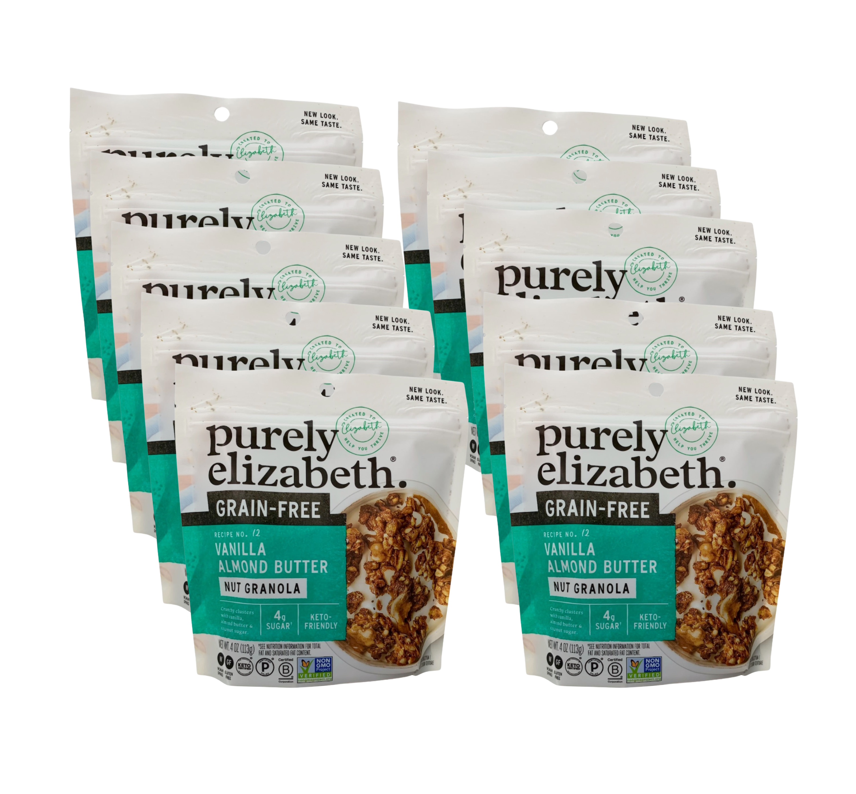 Vanilla Almond Butter Granola, Purely Elizabeth - 4 oz Bag - Case of 10 Bags