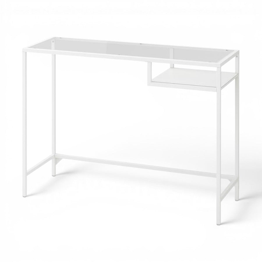 Laptop Table, White Metal & Glass - IKEA Vittsjö