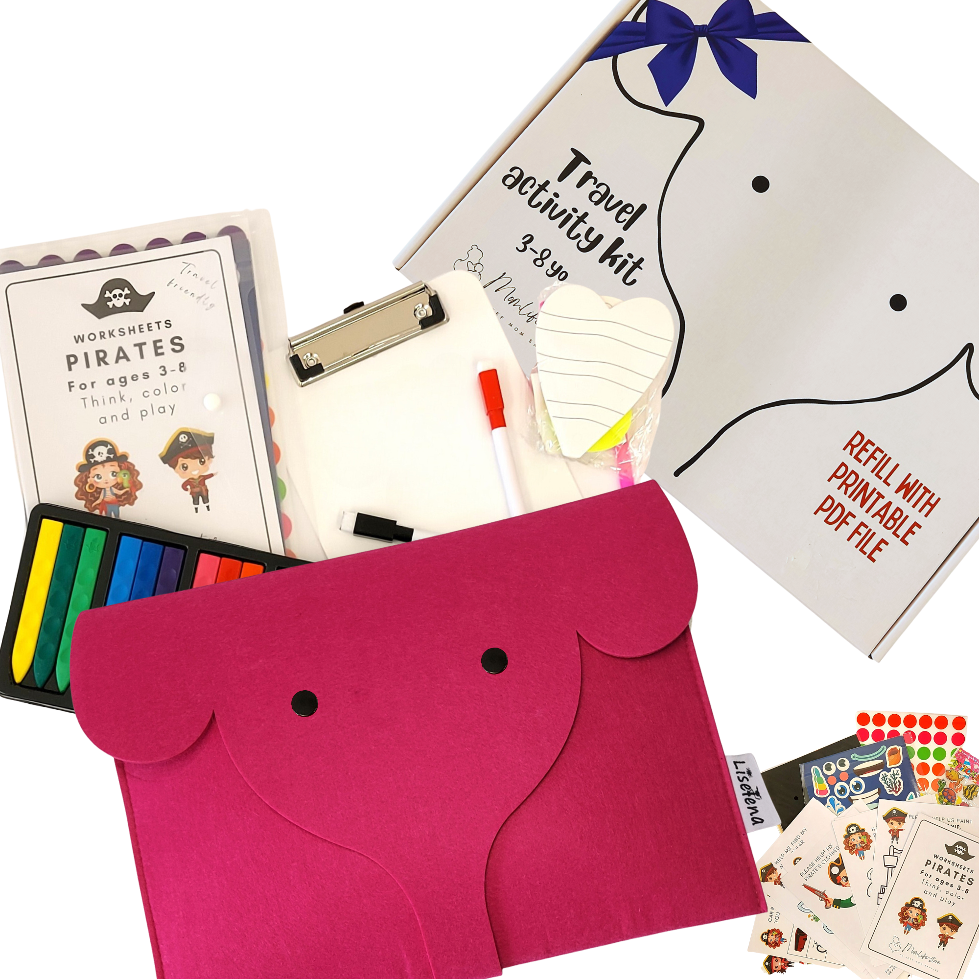 Kid's Elephant Activity Kit, Pink