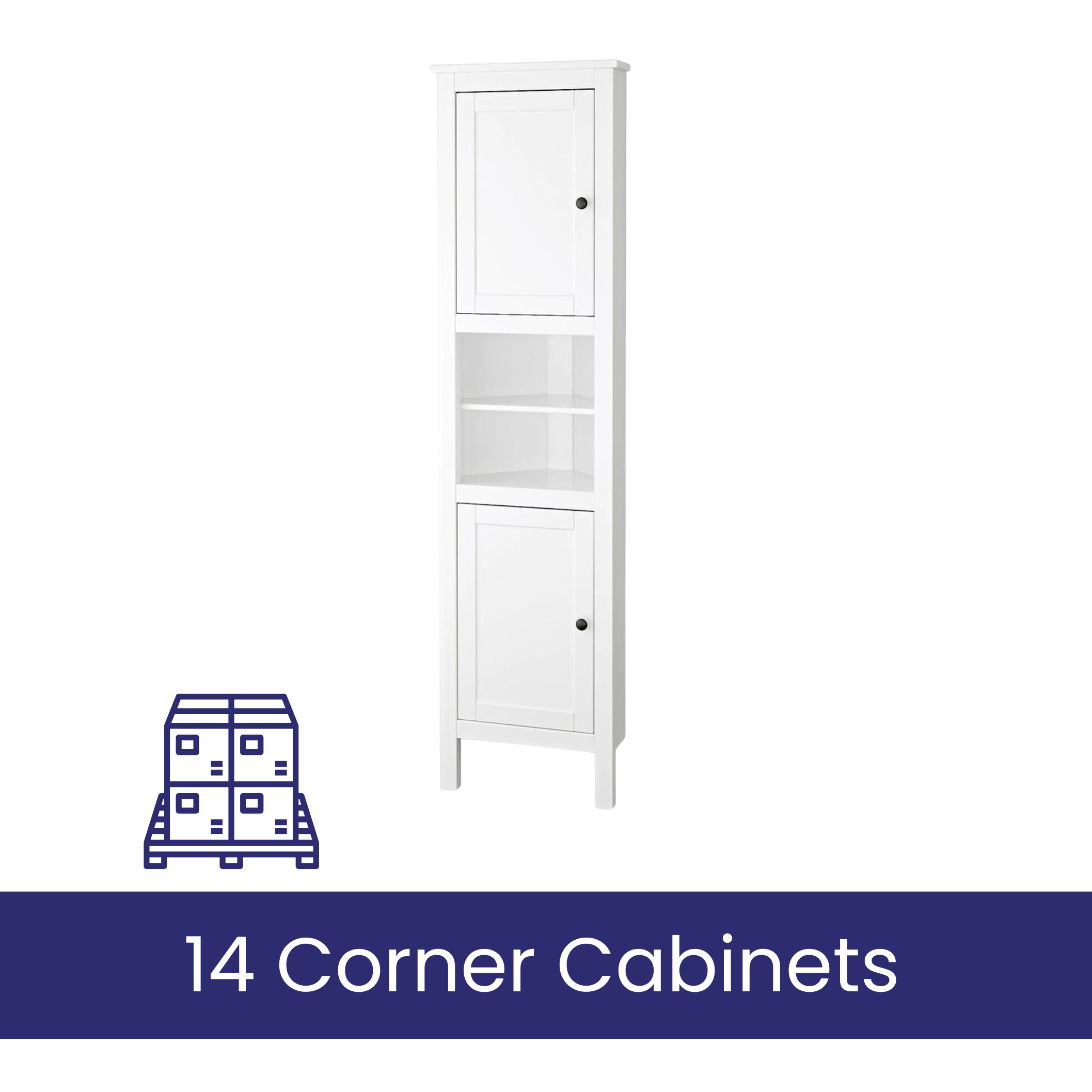 Pallet: Corner Cabinets, White - IKEA Hemnes, 14 Cabinets