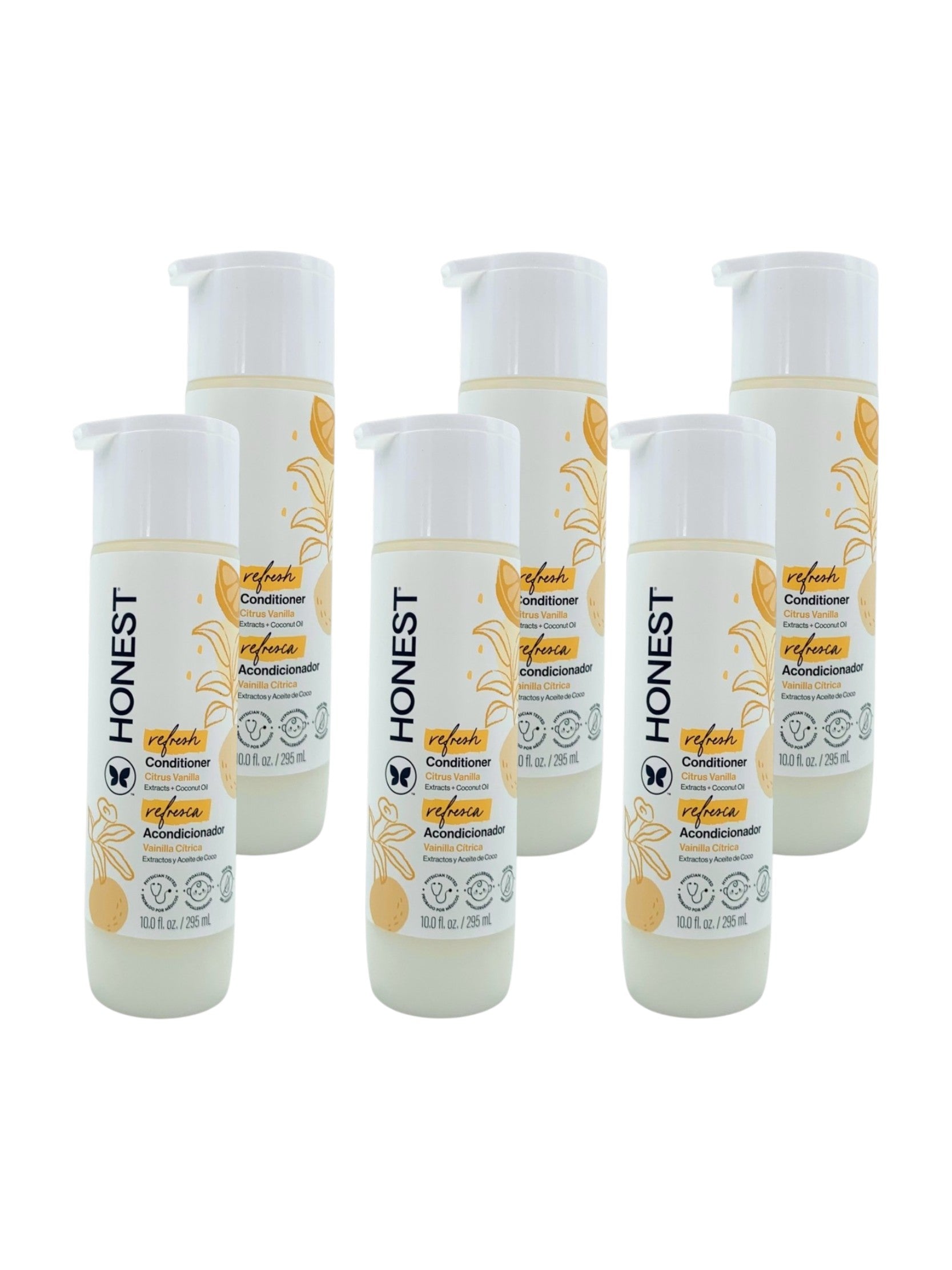 The Honest Company Refresh Conditioner, Citrus Vanilla - 10 oz. Pump Bottle, Case of 6 Bottles