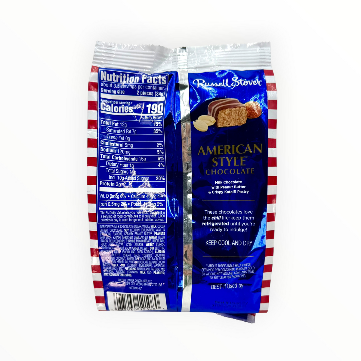 ReWorks - Russell Stover American Style Milk Chocolate Candy With Peanut Butter & Kataifi, 4.2 oz. Bag