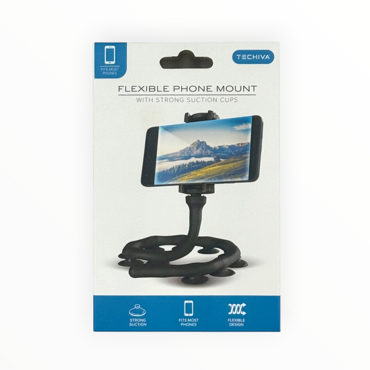 Flexible Phone Mount with Suction Cups, Techiva