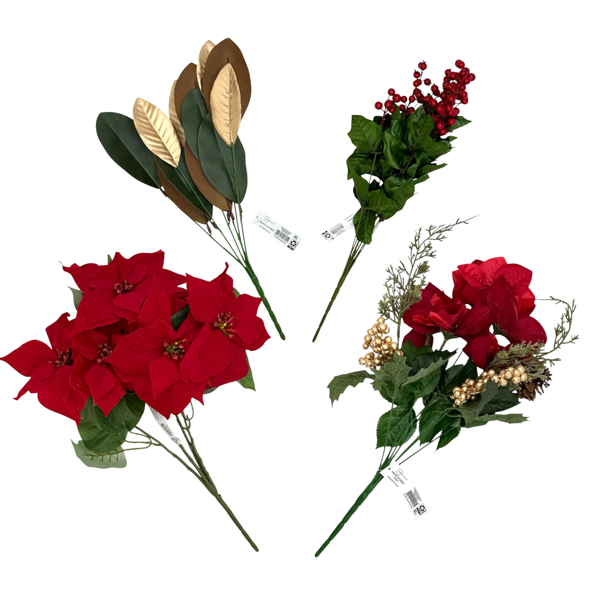 Holiday Artificial Floral Stems & Bouquets - Case of 12