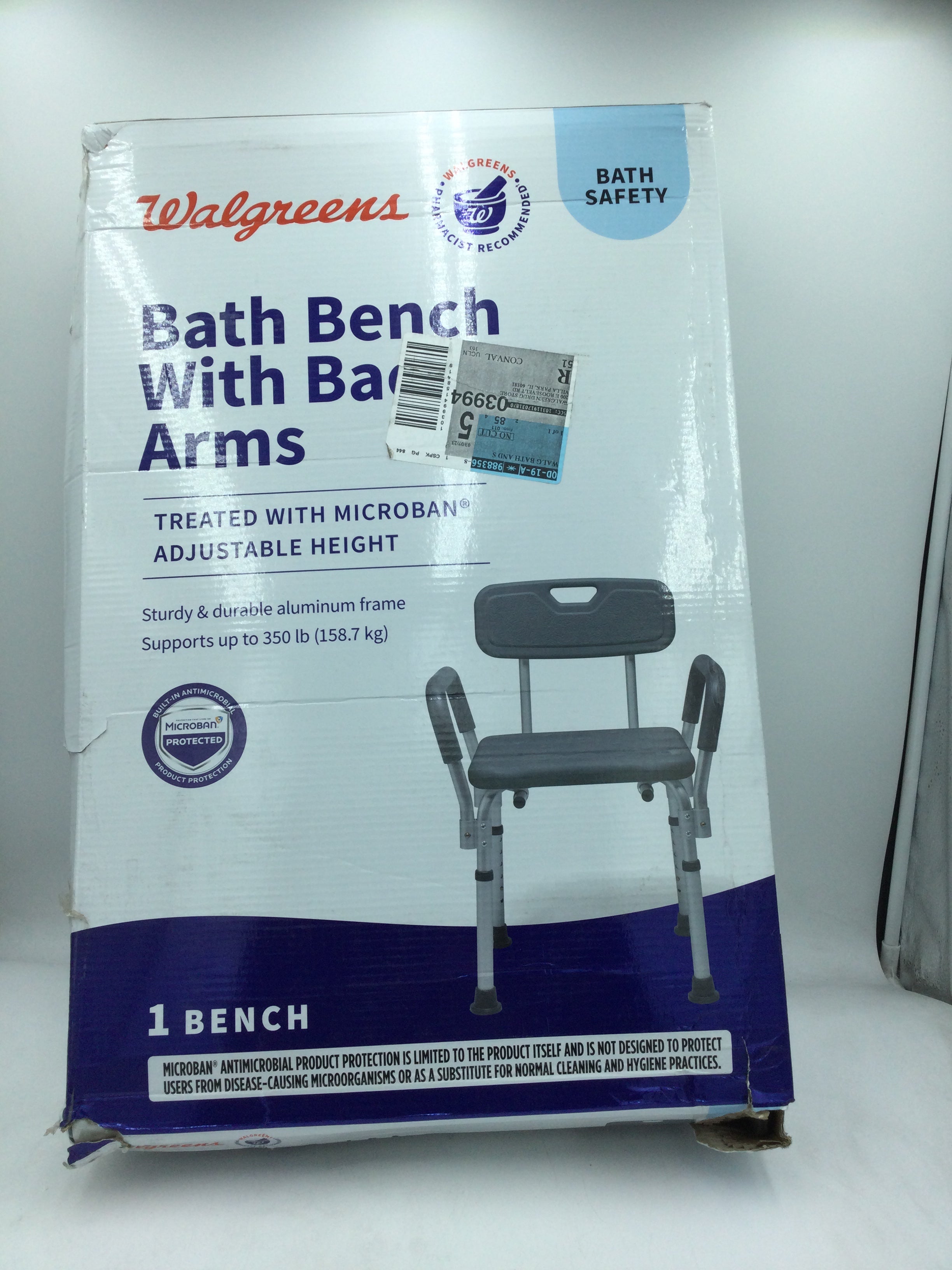 Walgreens Bath Bench with Back and Arms
