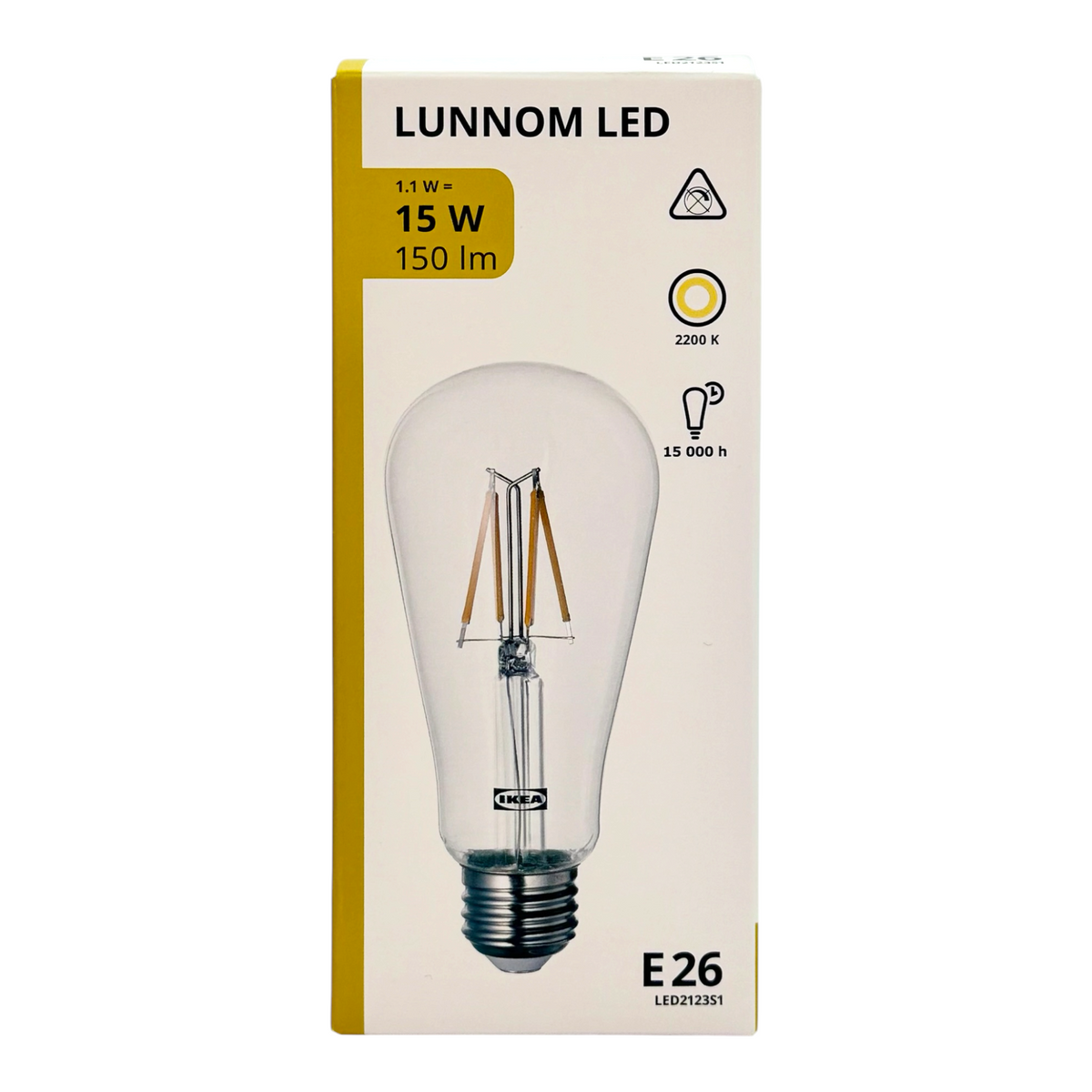 Clear Tear-Drop Shape E26 LED Light Bulb – IKEA Lunnom