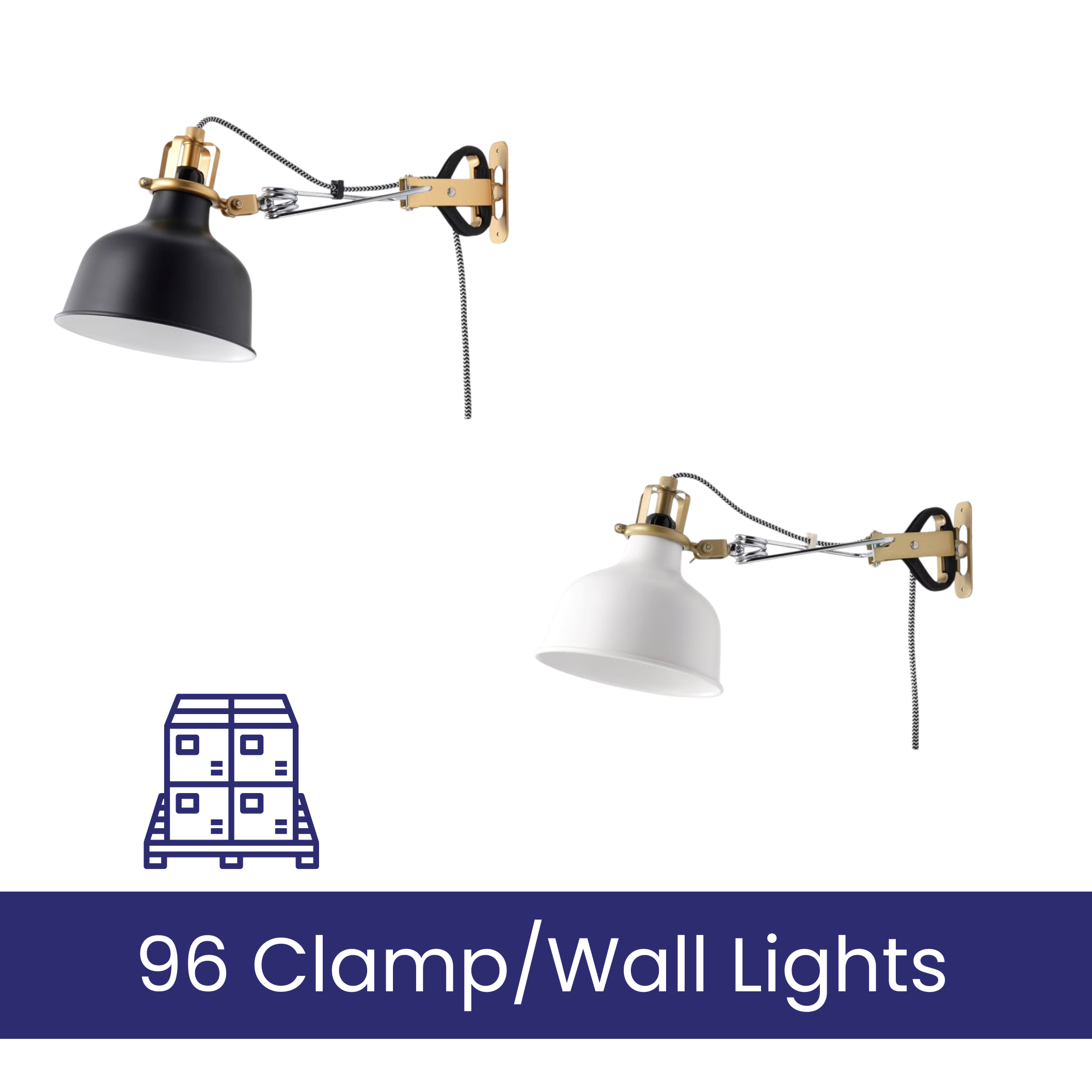 Pallet: Wall or Clamp Lights - IKEA Ranarp, 96 Lights