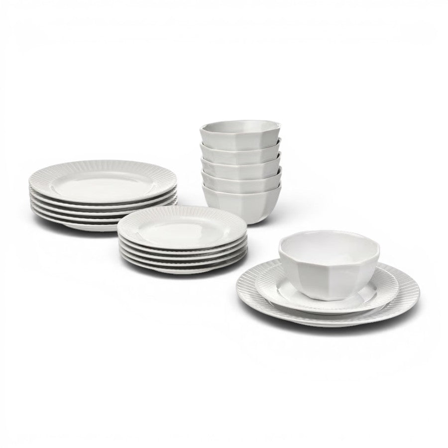 18-piece Dinnerwear Set, White - IKEA Strimmig