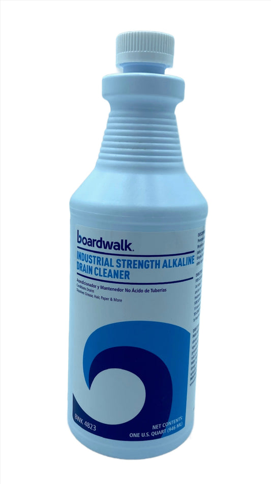 Drain Cleaner, Boardwalk Industrial Strength Alkaline, Case of 12 Bottles
