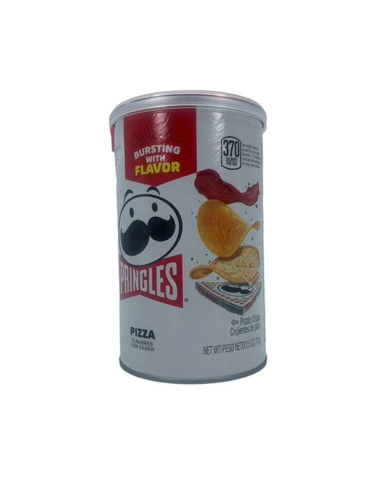 Pringles Potato Crisps Pizza Flavor. 2.5oz Lunch Size Can.  Case of 12 Cans.