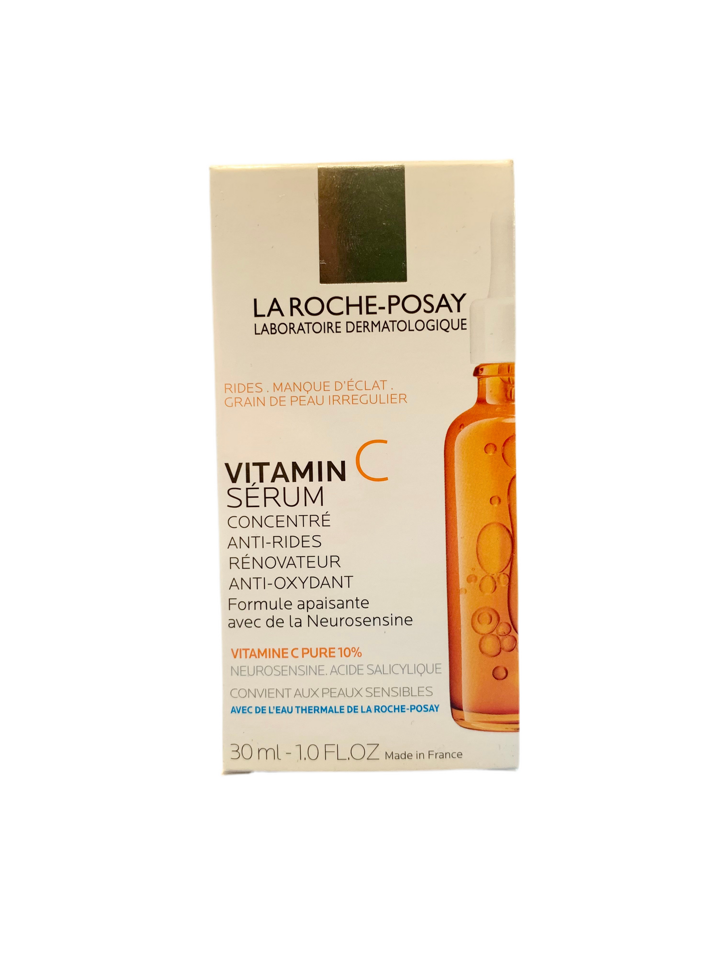 La Roche Posay Pure Vitamin C Face Serum with Hyaluronic Acid & Salicylic Acid, Anti Aging Face Serum for Sensitive Skin - 1oz Bottle. Pack of 3 bottles.