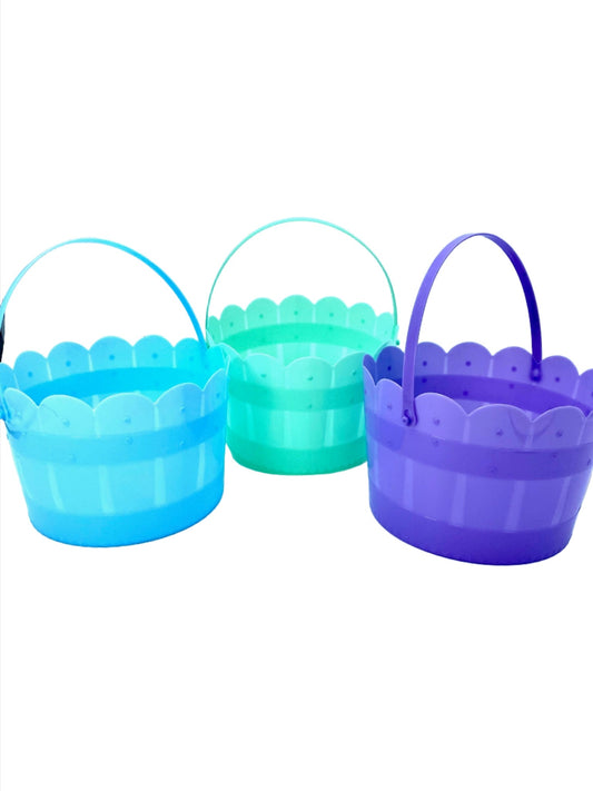 Plastic Basket/Bucket, Pastel Assorted Colors, 10 Per Order