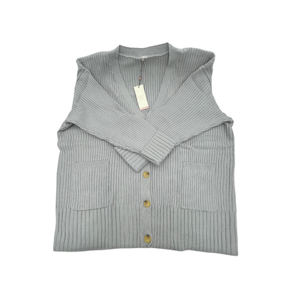 Women's Cardigan, Plus Size, Calia Brand, Light Grey each