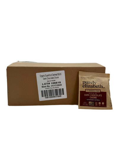 Purely Elizabeth Instant Oatmeal.  1.6 oz individual serving bag. Case of 60 bags.