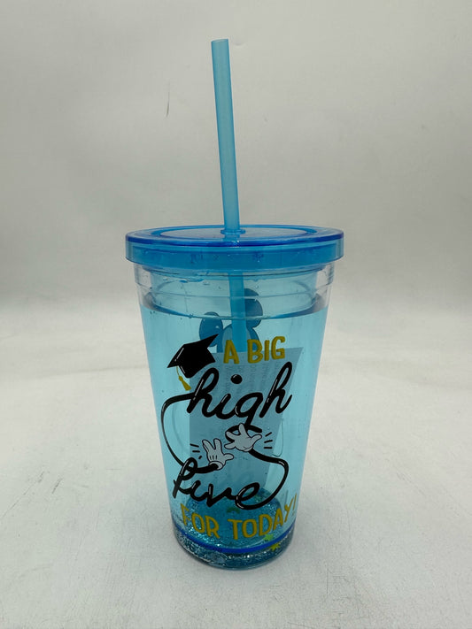 Blue Mickey Mouse Graduation Tumblers w/ straw- Box of 21 Tumblers