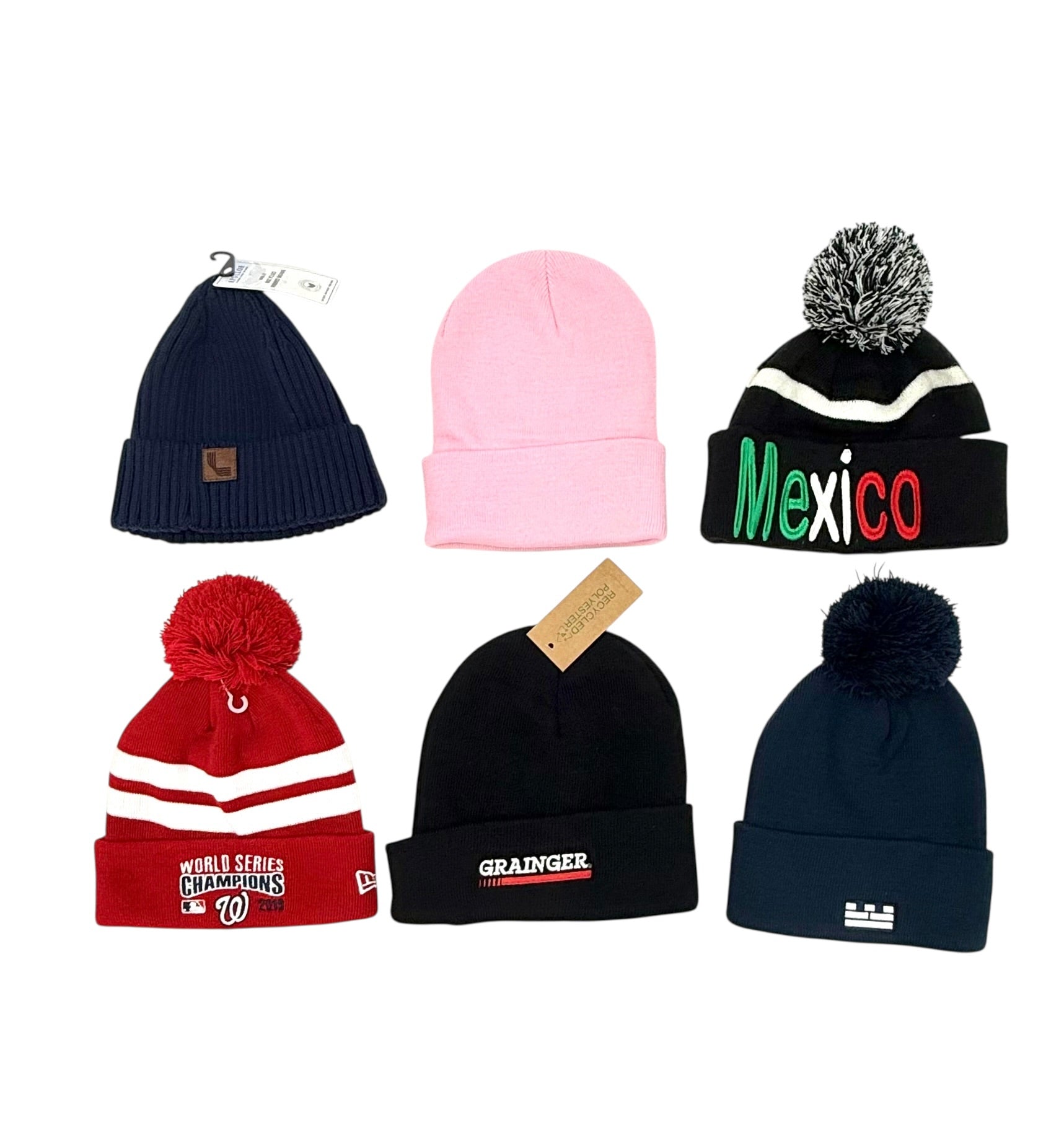 Knit Winter Hat Beanie, Branded - Assorted Colors & Styles