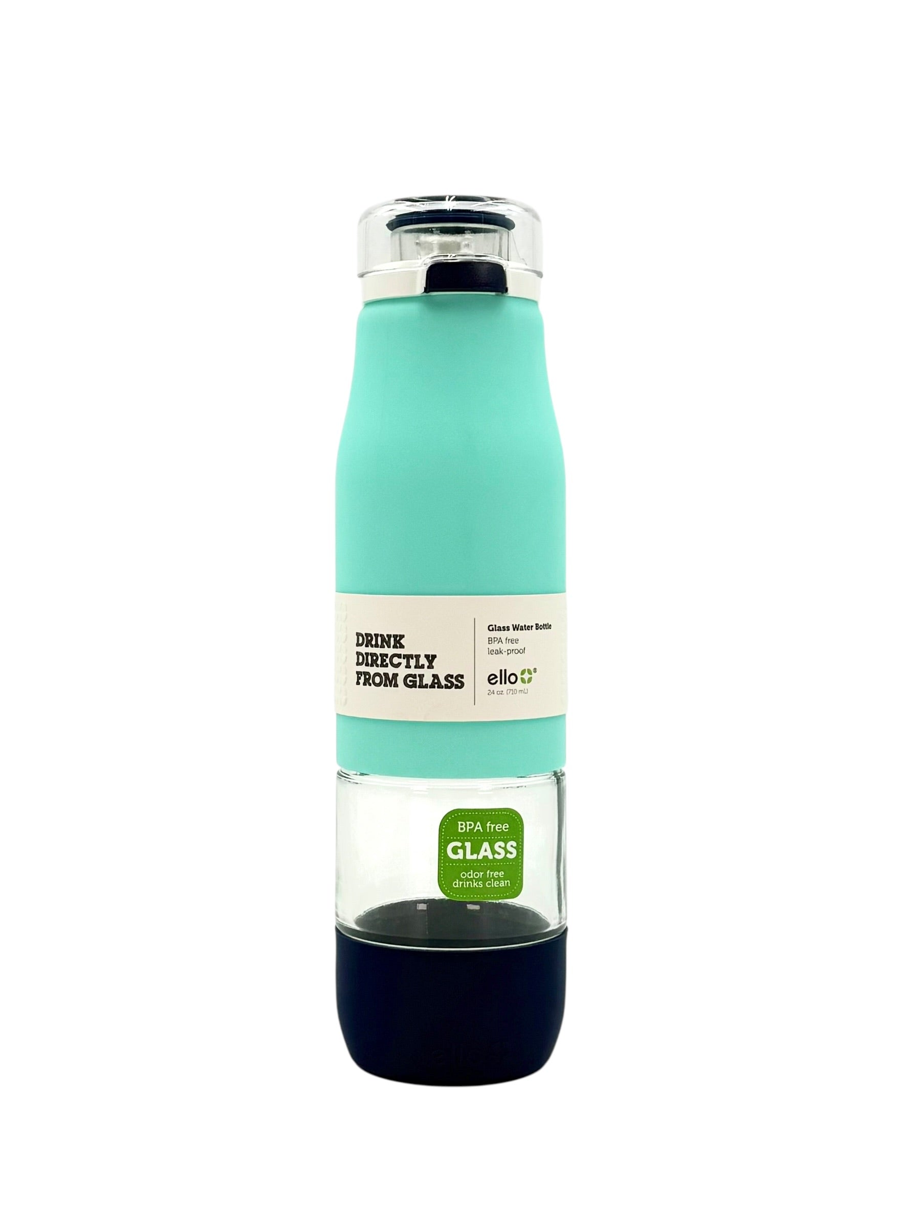 24 oz. Glass Water Bottles, Ello Brand - Case of 6