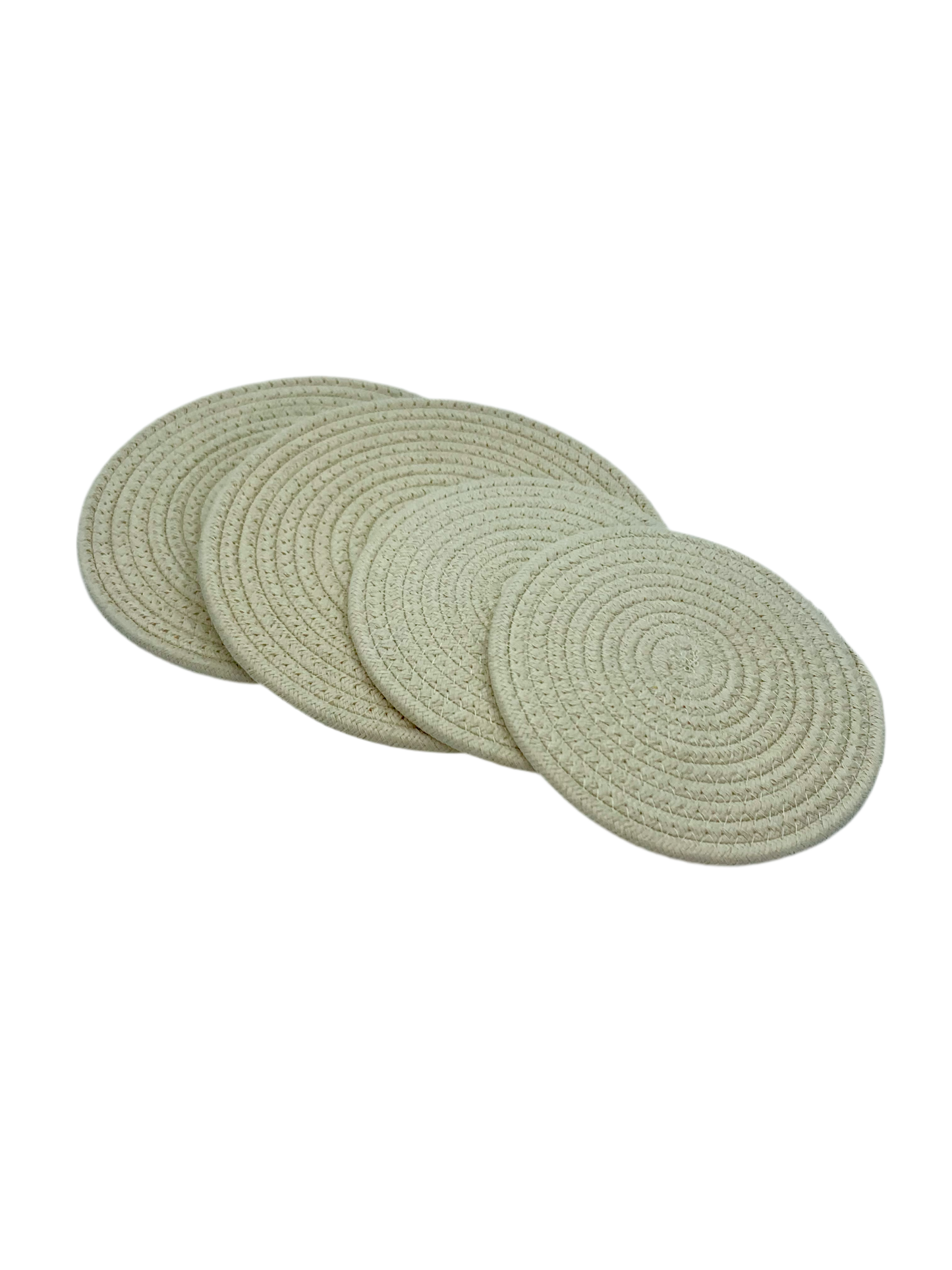 Round Cotton Trivets. Set of 4 Trivets. Assorted Colors