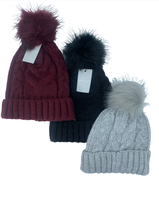 Adult Knit Pom Hat- Assorted Colors- West Loop