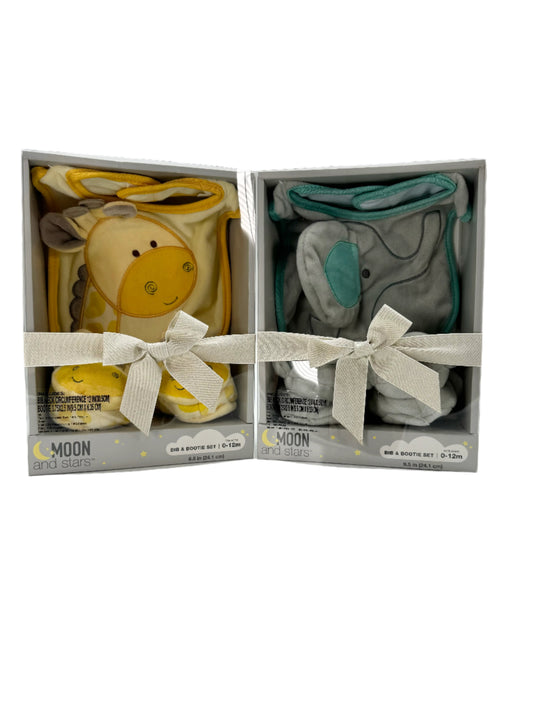 Moon and Stars Bib & Booties Set - Case of 6 sets