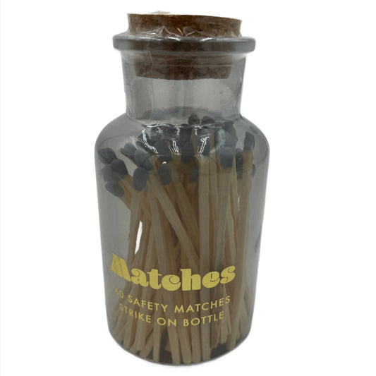 Matches- Glass Bottle of 60 safety matches- Case of 4 bottles