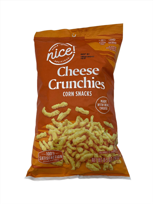 Snacks, Nice! Cheese Crunchies Corn Snacks- 8.5 oz bag- Case of 18 bags