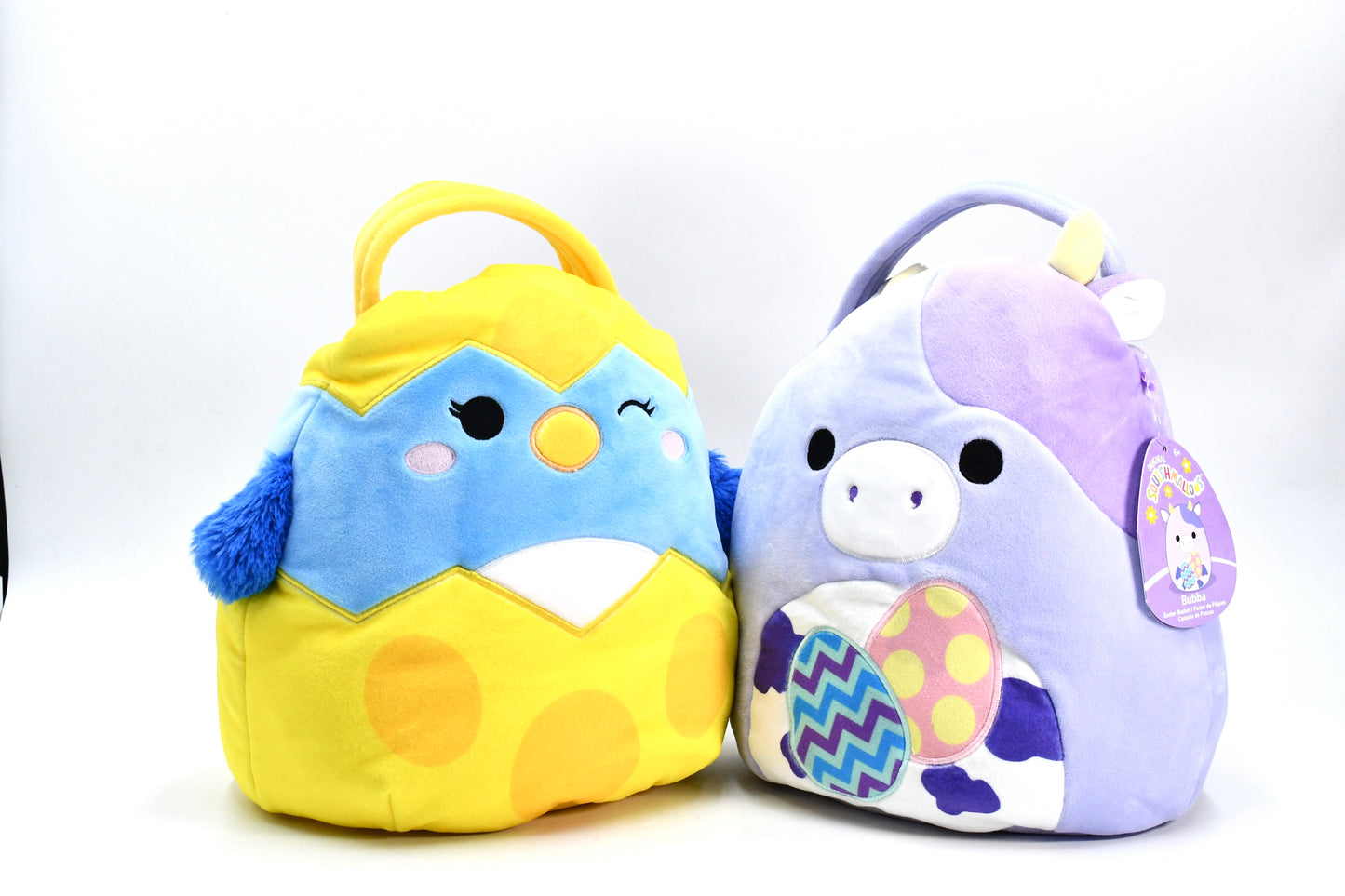 Squishmallow Easter Basket, Assorted colors and characters.