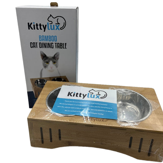 Cat Food Bowls and Elevated Table, Kitty Lux Brand.
